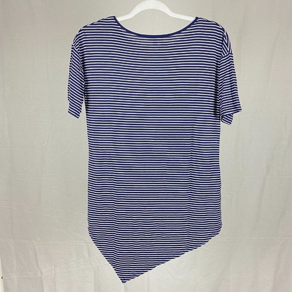 Zenana Outfitters Women's Blue and White Striped Top T-shirt with Pointe… - Picture 4 of 7